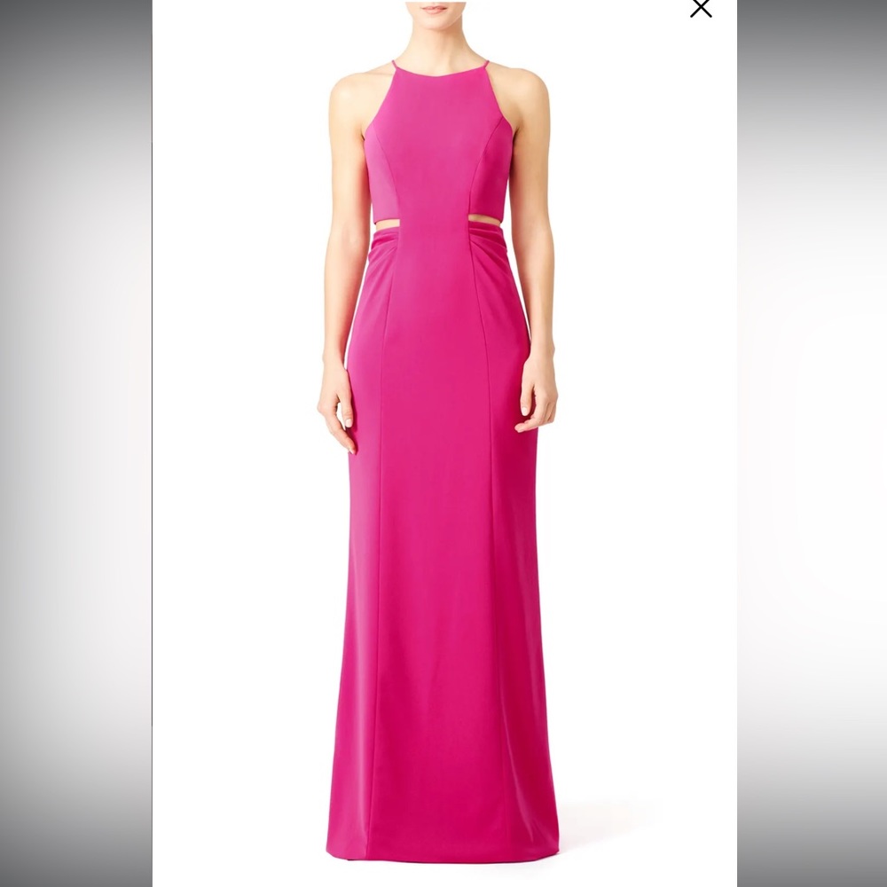 Badgley Mischka Collection Keena Gown Magenta Pink 0 Cutout Formal Dress